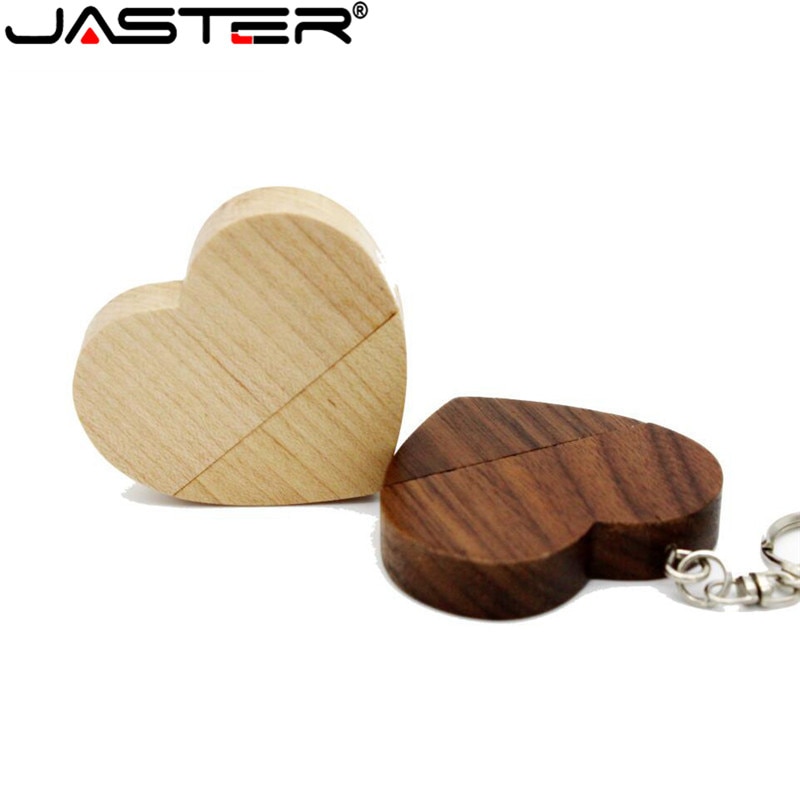 Jaster Maple fa dió fa LOVE szív modellt LOGO 64GB Flash Drive 4GB 8GB 16GB 32GB Pendrive USB 2.0 USB stick legjobb ajándék