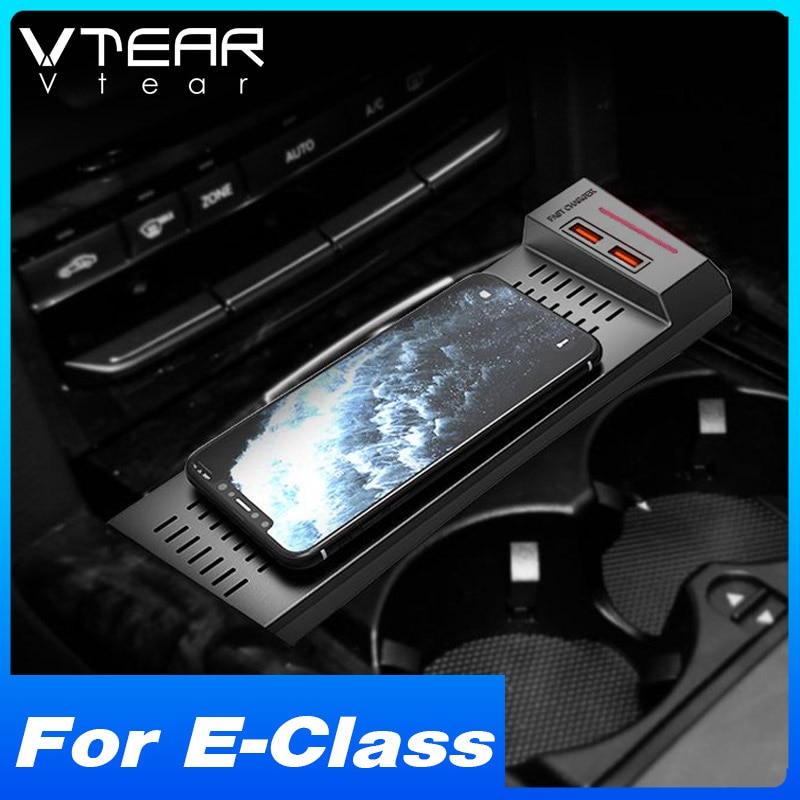 Vtear Car QI Wireless töltő Mercedes Benz E Class W212 tartozékok Belső 15W Fast Telefon töltőállomás 2015-2010