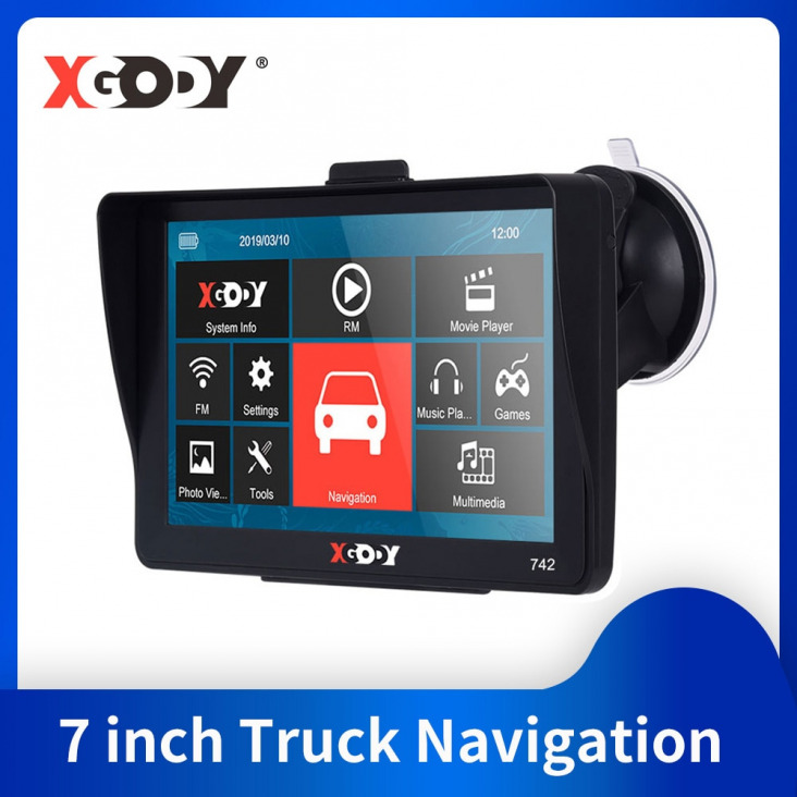 Xgody 742 autós GPS Navigator 7 inch Truck GPS navigáció napernyő érintőképernyős 256 8G Sat Nav Oroszország Navitel Szabad Térképek FM
