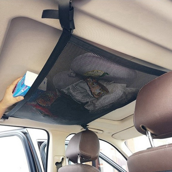 Auto Universal autó csomagtartó Cargo Net Mesh meghajtó Szervező mennyezeti Storage Net Pocket tető belülről Bag többfunkciós 루프 박스 자동차