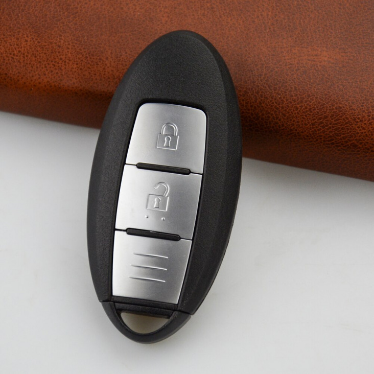 OkeyTech 3 gombok Intelligens Remote Autó kulcs Shell tok Nissan Rogue Teana Sentra Versa Key Cover kulcsnélküli Kis Emergency penge