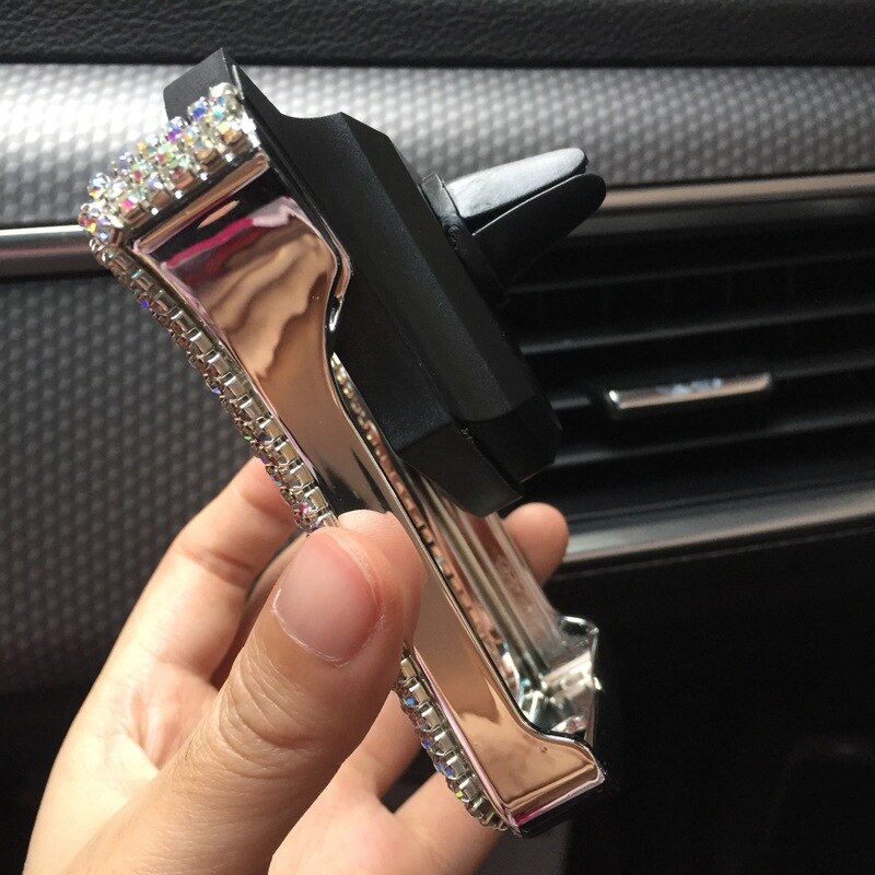 Crystal Diamond Universal Car Phone Holder Bling strasszos Autó Air Vent: Mount Állvány Mobiltelefon GPS tartó iPhone Samsung