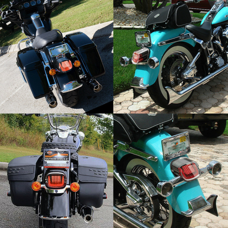 A Legújabb Design Hátsó Lámpa Fékfutó Lámpák Motorkerékpár Led Hátsó Lámpa Harley Sportster Xl1200C Softail Touring Road Glide Számára