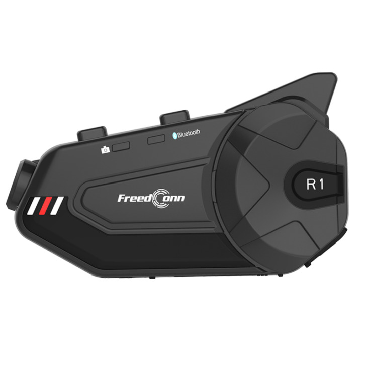Freedconn R1 Plus Motorkerékpár -Videofelvevő Fejhallgató 6 Versenyző 1000M Bluetooth Group Intercom Sisak Fejhallgató