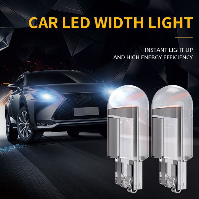 10X 2021 Legújabb W5W Led T10 Car Light Cob Glass 6000K Fehér Autógépkocsik Rendszám Lámpa Kupola Olvassa El Drl Izzó Stílus 12V