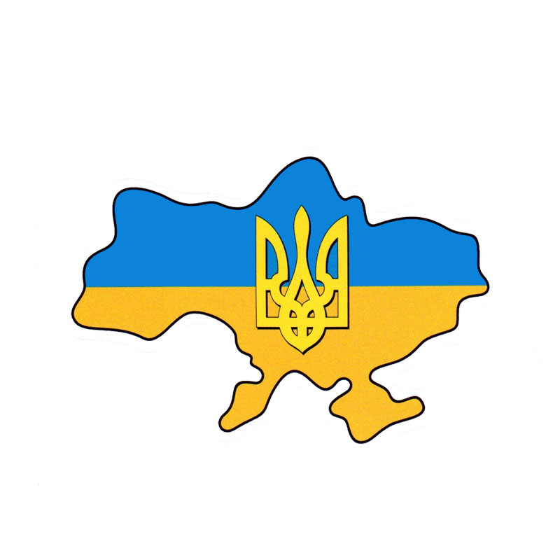 Yjzt 14.9Cm*10.3Cm Ukrajna Zászló Trident Car Static Map Mater Matrica Ukrán Autó Kiegészítők 6-0837
