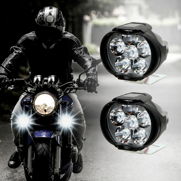 2Db 6 Led Motorkerékpár Fényszóró Fehér Reflektorok Elektromos Jármű Robogók Lámpa Nagy Fényerővel Módosított Kiegészítő Izzók