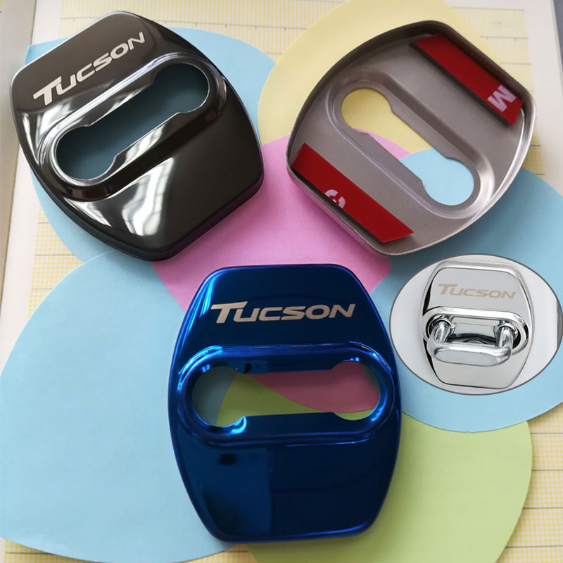 Autóajtó -Zár Dekorációs Védelmi Borító Embléma Tok Hyundai Tucson 2010 - 2019 2020 Kiegészítők Autó Külső Stílus