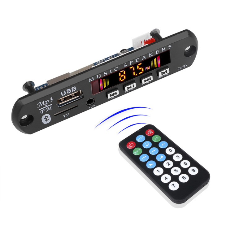 Dc 12V Bluetooth 5,0 Fm Rádiókészlet Autó Mp3 Audio Decoder Board Vevő 3,5 Mm -Es Usb Aux Wma Wav Formátum