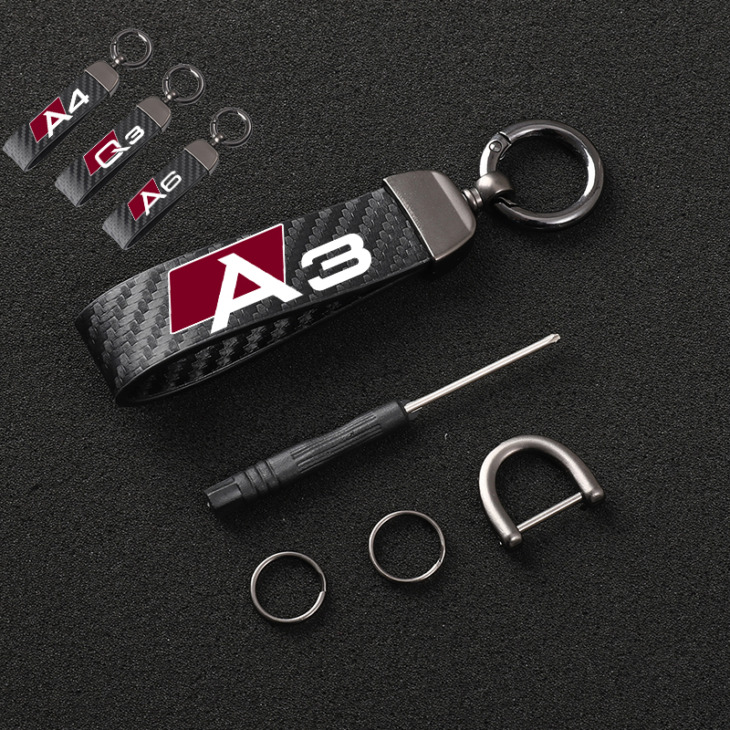 Bőrautó Kulcstartó Forgó Patkó Csat Ékszerkulcs Gyűrűk Az Audi A3 A4 A5 A6 A7 A8 A8 Q3 Q5 Q7 Q8 Autó Kiegészítők