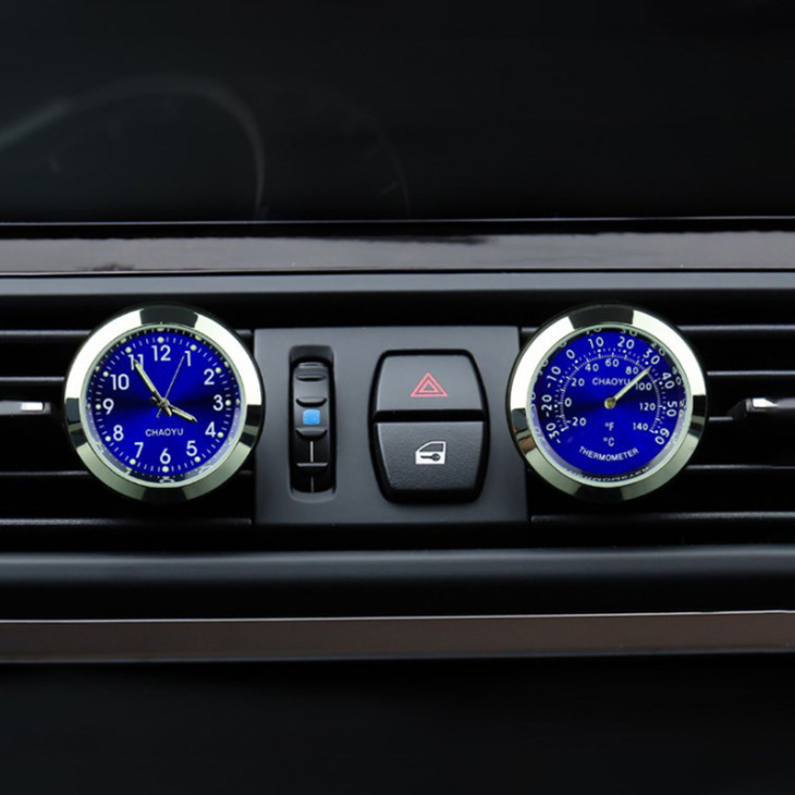 Világító Mini Autó Légszellőztető Kvarc Óra Clip Auto Air Outlet Watch Órás Autó Stílusú Autó Kiegészítők Autómérő Óra
