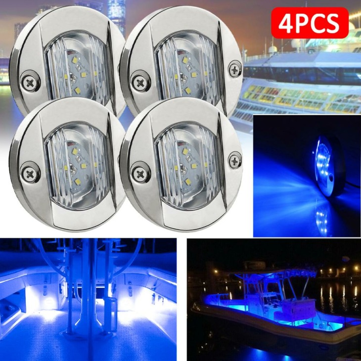 Suhu 1/4 Pcs Hajó Fény Dc 12 V 24 V -Os Tengeri Csónak Transzom Led Stern Light Turning Jelző Lámpa Jacht Kiegészítő