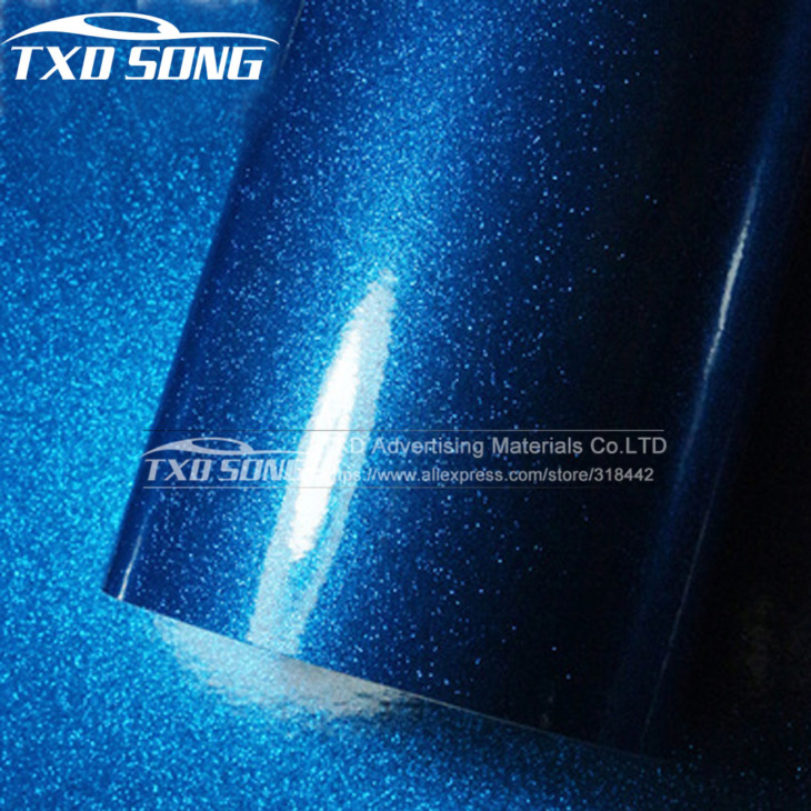 12/30/50/60X100Cm/Tétel A Choice Premium Blue Magas Fényes Gyémánt Vinil Wrap Fóliával Levegőmentes Buborékokkal