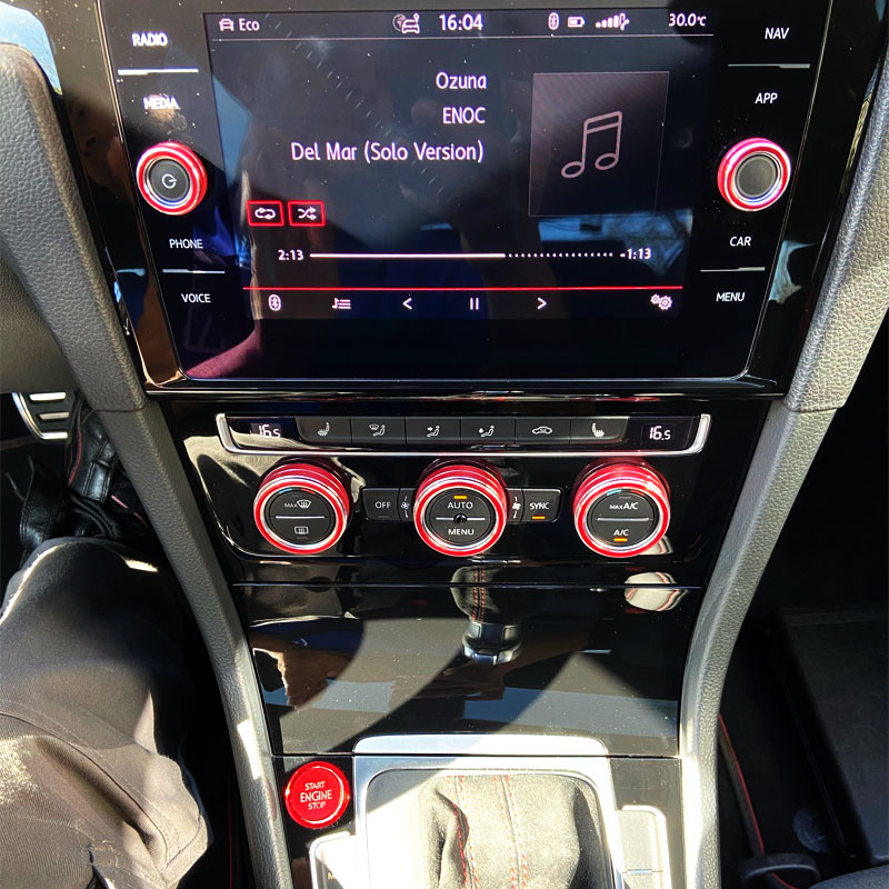 5Dbs Autó Légkondicionáló Gomb Borító Burkolat A Volkswagen Vw Golf Mk7 2014-2020-Hoz