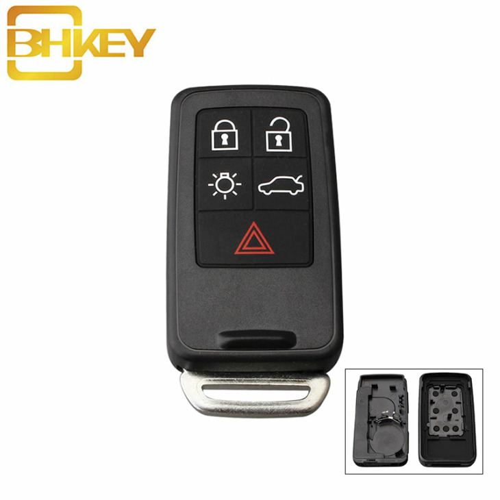 Bhkey 5 Gombok Csere Smart Car Key Héj A Volvo Xc60 Xc40 S90 V40 Xc70 V70 S40 V50 Car Remote Key Fob Tok Burkolatához