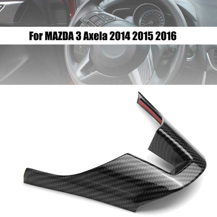 Szénszálas Kormánykerék Dekoratív Keretpanel Borítója A Mazda 3 Axela 2014 2015 2016 -Hoz