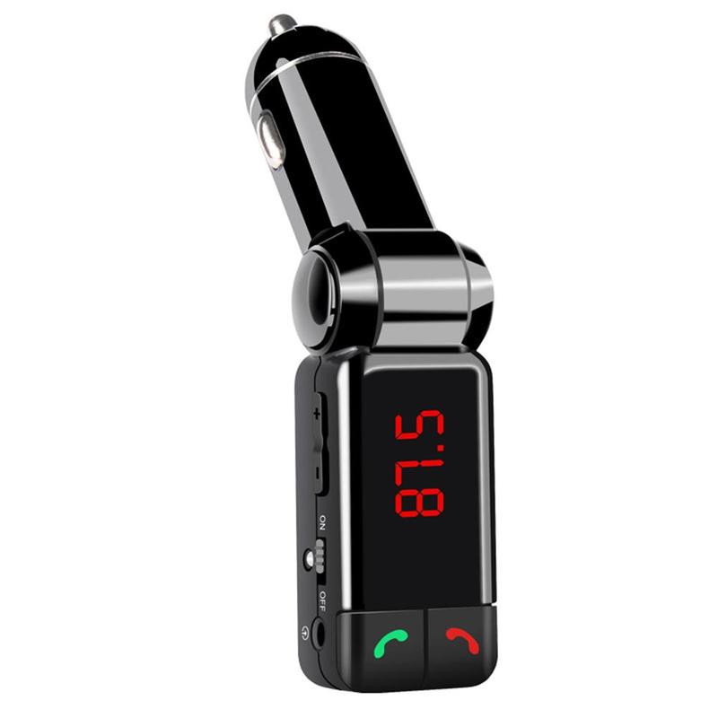 Fm Adók Bluetooth Autókészlet Fm Adó Handfree Aux Mp3 Lejátszó Modulátor Led -Es Kijelző Hordozható Kettős Usb -Töltővel