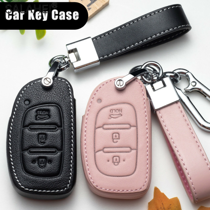 Bőr Car Smart Key Cover Tok Tartó Védelme Hyundai Tucson Mistra Ix25 Ix35 I20 I30 I40 Hb20 Tm 2016 2017 2018 2018 2019