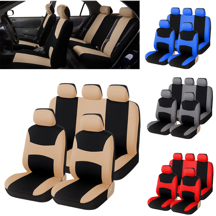 Univerzális 9Pcs Car Seat Covers, Kéttónusú Auto Protector Belső Kiegészítők, Airbag Kompatibilis, A Citro_Nc5-Hez A Vw-Golfhoz
