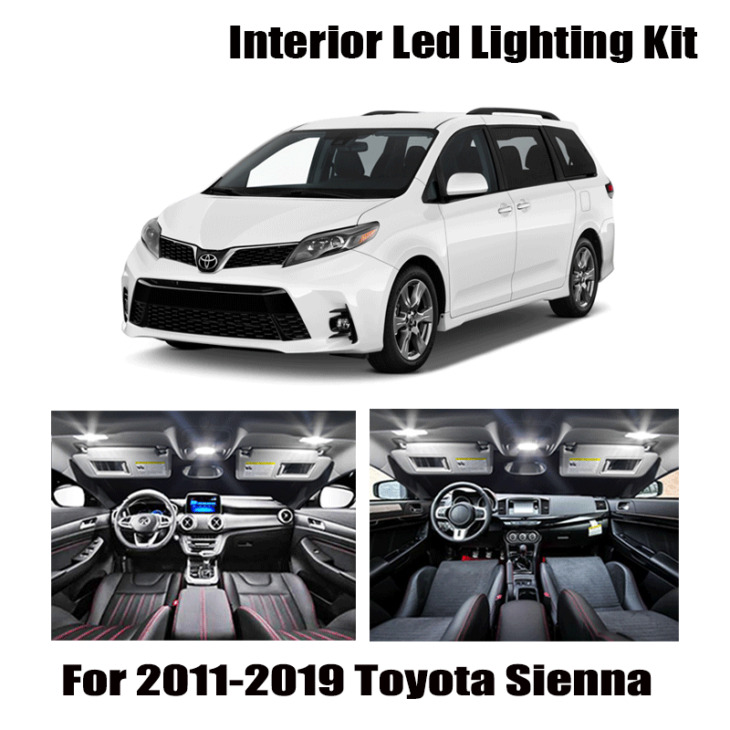 13 Izzó Fehér Belső Led-Es Autó Lámpatesthez Megfelelő A 2011-2015 2016 2017 2018 2018 2019 Toyota Sienna Reading Head Ajtó Licenc Lámpa