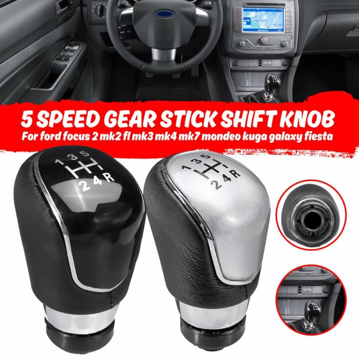5 Speed ​​Gear Stick Shift Gomb A Ford Fókuszhoz 2 Mk2 Fl Mk3 Mk4 Mk7 Mondeo Kuga Galaxy Fiesta Fekete Ezüst Színű Autó Belső Tér