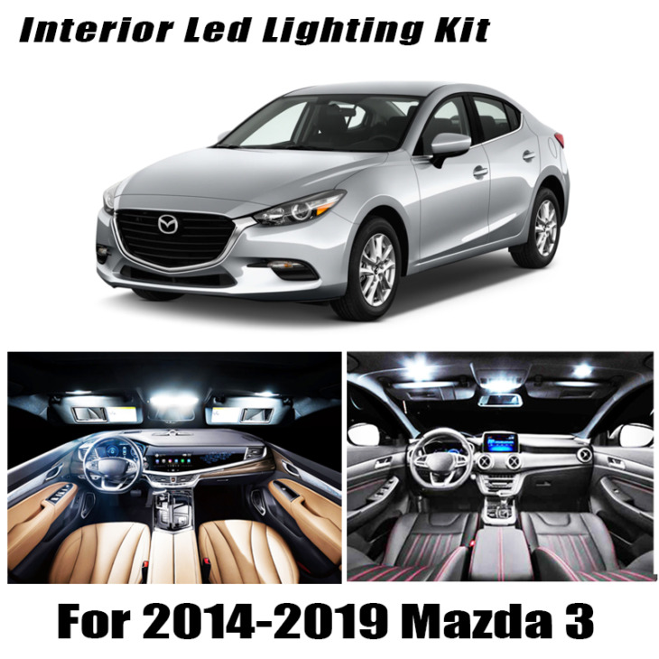 8Db -Os Kiegészítők Autó Belső Lámpák Frissítési Készlet A 2014 2015 2016 2017 2018 2018 2019 Mazda 3 Led Belső Kupola Csomagtartó Lámpák