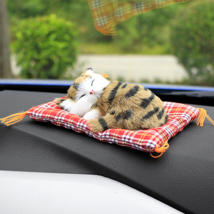 Autó Díszek Aranyos Szimulációs Alvó Macskák Dekoráció Autók Kedves Plüss Cica Babaják Gyermekek Ajándékok Kiegészítők
