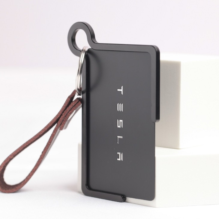 Kártyatartó A Tesla Key Fob Model 3 Y Card Case Védő Borító Fém Védő Táska Bőr Zsinór Kulcstartó Gyűrűk