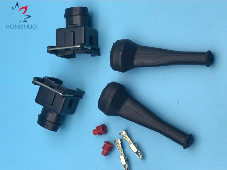 10 Db 2 Tűs Junior Teljesítmény (Mini Időzítő) Dugó Gumi Csomagtartóval A Bosch Injektor -Csatlakozó Rrepair Készletekhez (Ev1 Stílus)