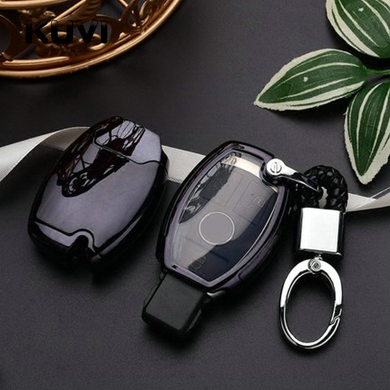 Jó Minőségű Tpu Pc Autó Kulcstartók Cound Key Holder Lánc Gyűrű A Mercedes Benz W203 W210 W211 W124 W202 W204 Amg Kiegészítők
