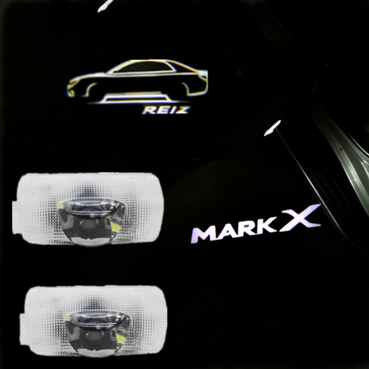 Jurus 2Pcs Led Autó Ajtó Logó Lézer Projektor Fény A Toyota Mark X Logo Reiz Camry Üdvözlő Fényemlemezek Automatikus Kiegészítők
