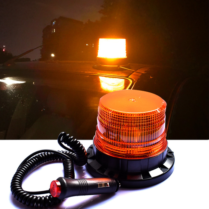 Led Strobe Police Light 12 V/24 V Amber Figyelmeztető Lámpák, Vészhelyzeti Flash Jeladó Lámpa Mágneses Targonca Teherautókhoz