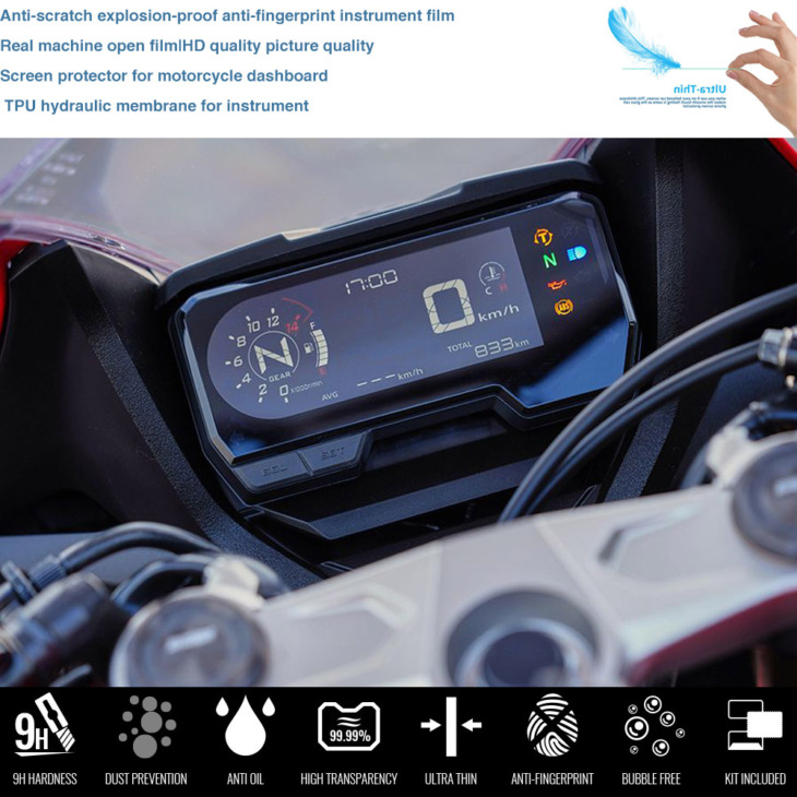 Motorkerékpár -Klaszter Karcos Védelmi Film Képernyővédő Honda Cbr650R Cb500X 2019