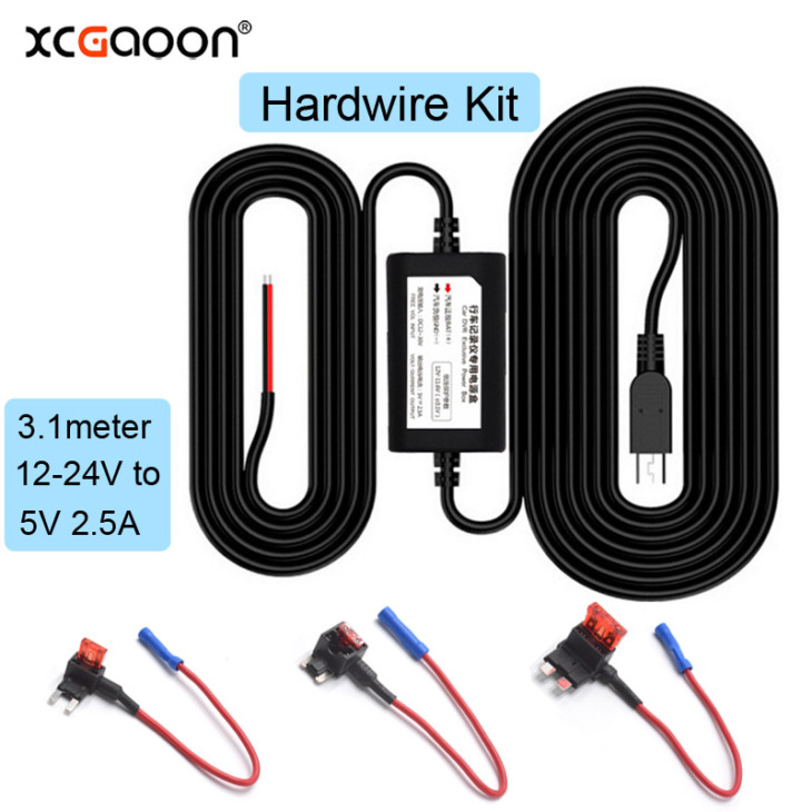 Xcgaoon 12V-24 V-5V 2,5A Mini Micro Usb Autó Kötőjel-Töltő Adapter Hard Wire Dvr Hardwire Készlet A Xiaomi 70Mai Yi 360-Hoz