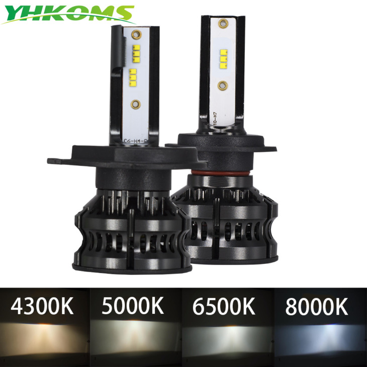 Yhkoms Új Design 80W 16000Lm H4 Led H7 Led Car Led Fényszóró 4300K ​​5000K 8000K Zes Csp H8 H11 H1 9005 9006 Auto Fog Light 12V