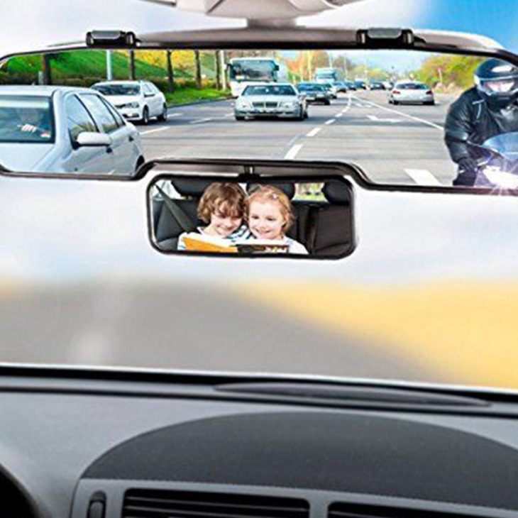 2 Az 1 -Ben Forgatható Széles Látószögű Biztonsági Autó Tükör Dupla Visszapillantó Tükör Gyermek Csecsemő Gyerekek Nézet Autók Belső Tükör Kiegészítők