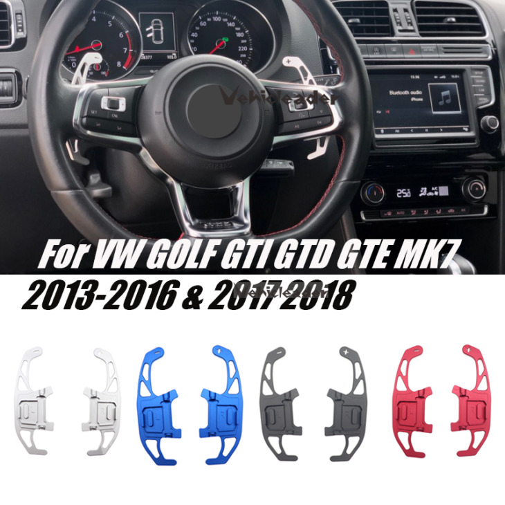 2X Autó Kormánykerék-Lapátváltás Meghosszabbítás Hosszabbító Változó Alumínium A Vw Golf Gti R Gtd Gte Mk7 7 Polo Gti Scirocco 2014-2019