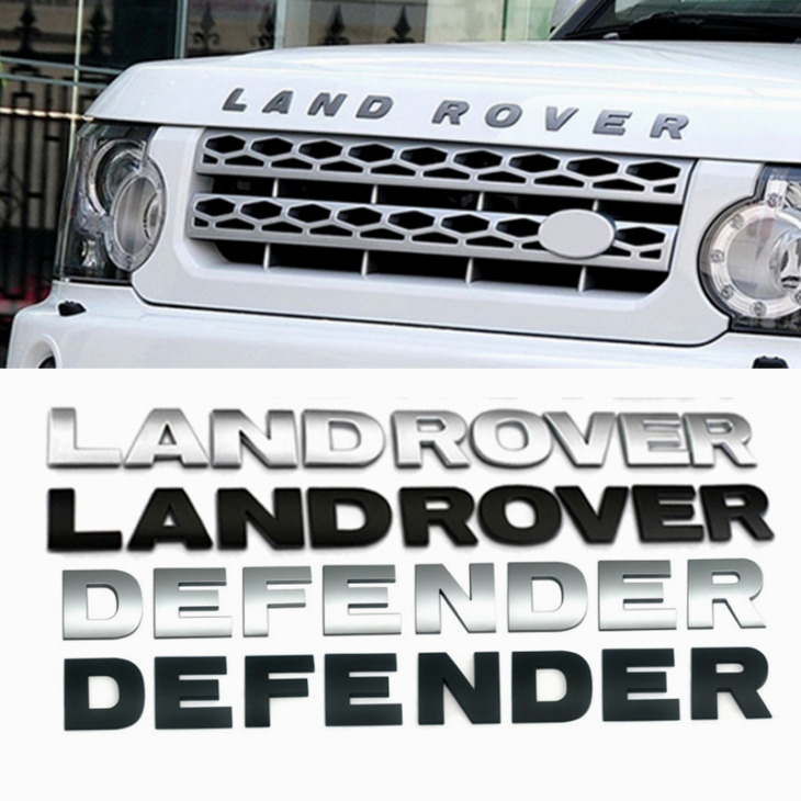 3D Levélű Autó Motorháztető Motorháztető Borítója A Land Rover Range Rover Velar Sport Discovery 2 3 4 Defender Chrome Első Fej -Matrica