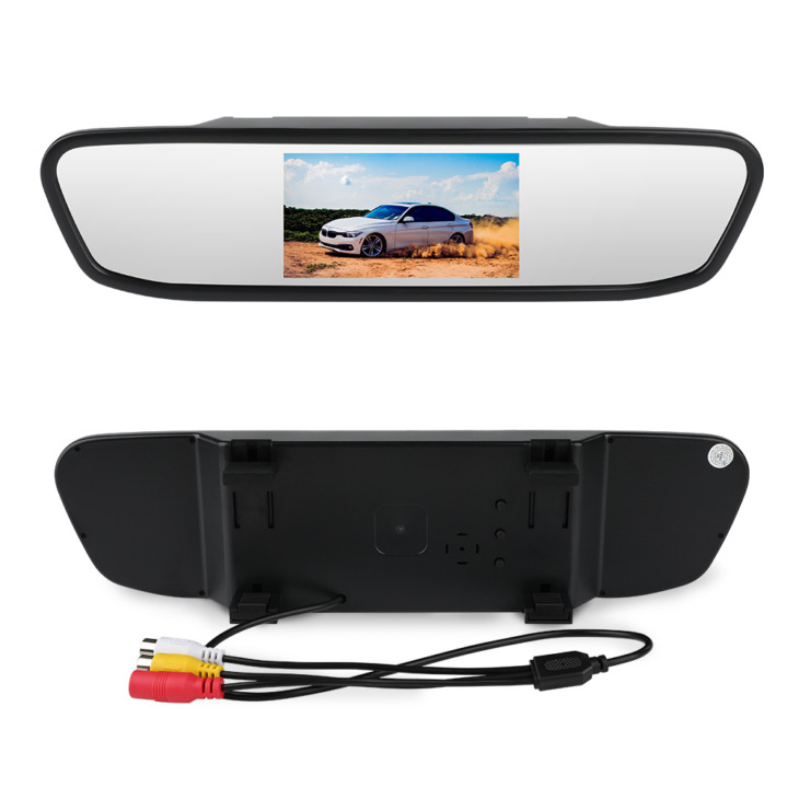4.3 "Autó Visszapillantó Tükör Monitor Visszapillantó Kamera Tft-Ccd Video Auto Parking Kit 4 Led Éjszakai Látás Megfordító Autó Stílus
