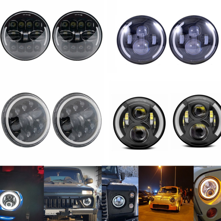 7 Hüvelykes Led -Es Fényszóró Jelző Lámpa Drl Led Nappali Futó Fény Relé És Borítás A Lada Niva 4X4 -Es Autó Első Ködlámpájához