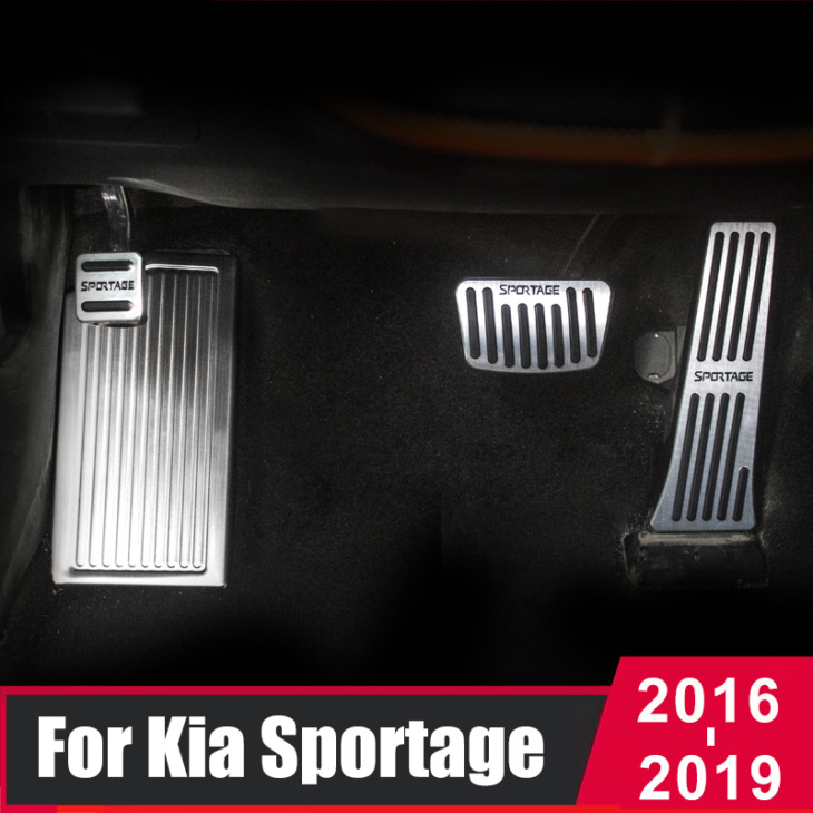 Alumínium Autó Gyorsító Üzemanyag-Fékpedál Láb Pihenő Pedálok Borítópad A Kia Sportage 4 Ql 2016-2018 2019 2020 2021 Kiegészítők