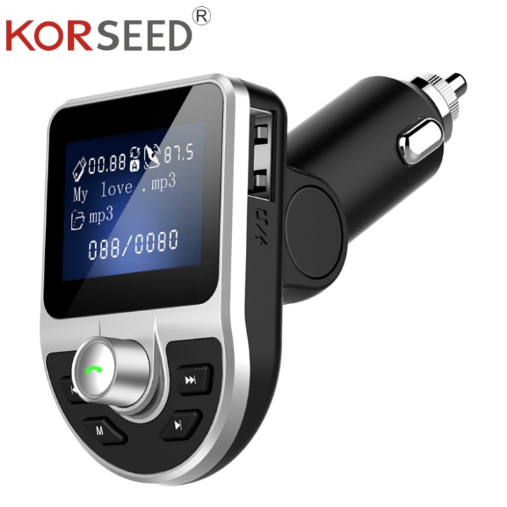 Korseed Car Bluetooth Fm Adó, Mp3 Lejátszó, Handfree Audio Vevő, Kettős Usb -Portok, Támogató Sd/Tf Kártya, Usb Flash Meghajtó