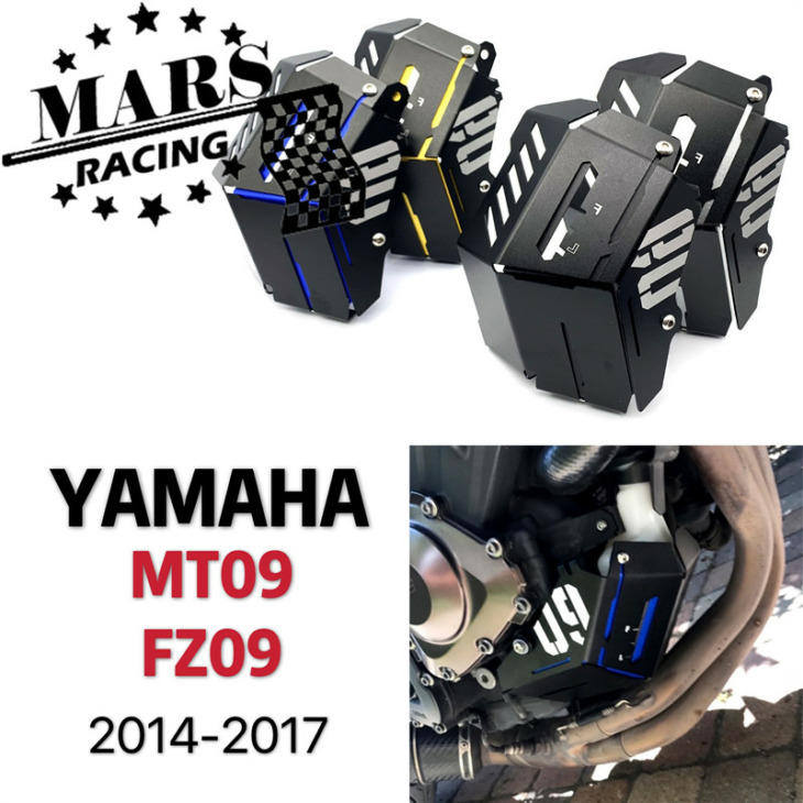 Motorkerékpár-Hűtő Vízhűtő Tartály Tartály Előlap Oldalvédő Burkolat A Yamaha Mt-09 Fz-09 Mt09 Fz09 2014-2017-Hez