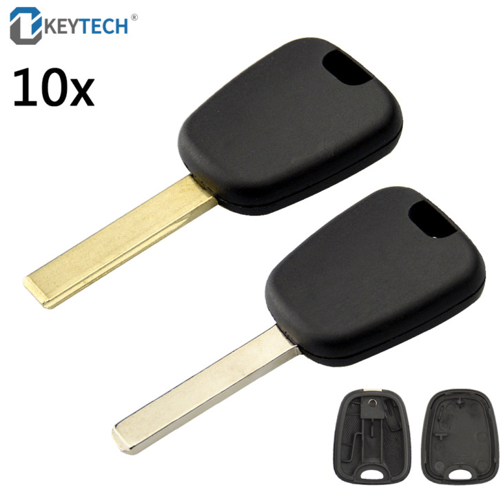 Okeytech 10Pcs/Lot Transponder Auto Car Key Cover Covering Tok A Peugeot Számára A Citroen C2 -Hez