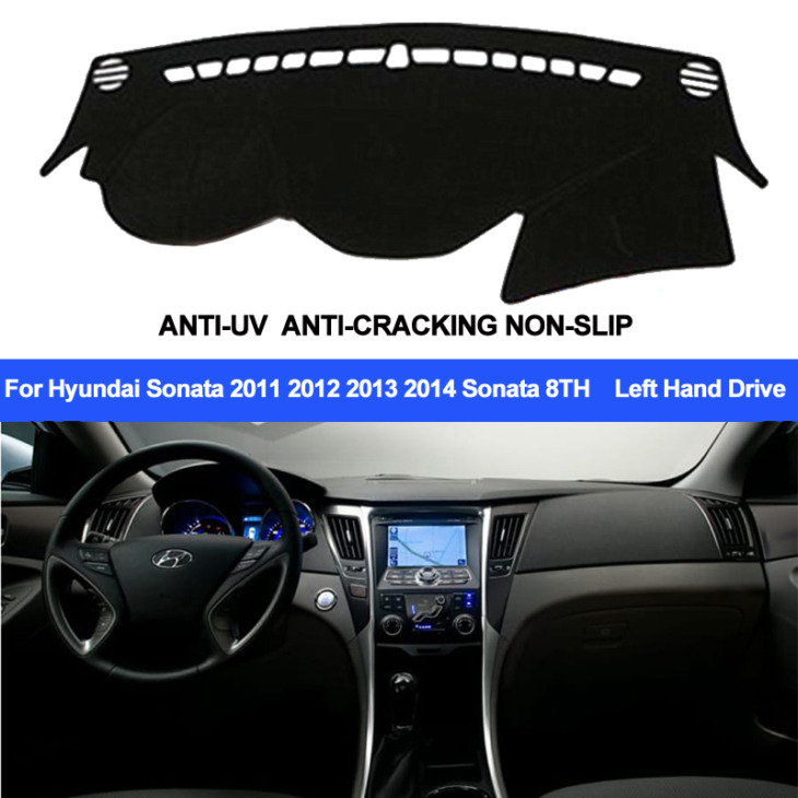 Taijs Autó Műszerfal Borítója A Hyundai Sonata Számára 2012 2013 2014 Sonata 8 Dash Mat Dashboard Pad Szőnyeg Anti-Uv-Csúszásgátló