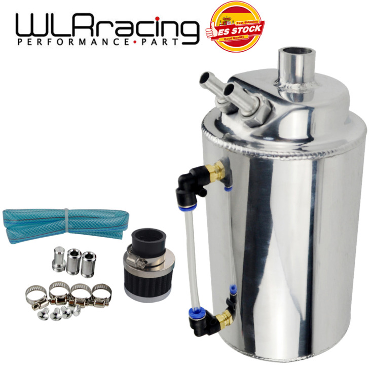 Wlr Racing - 2L 2 Literes Alumínium Csiszolt Kerek Olajkapás Can Tank Lefleher Szűrővel Wlr -Tk01