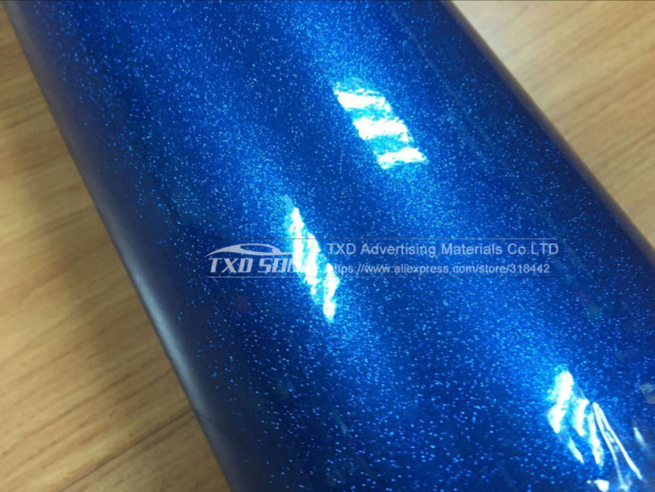 12/30/50/60X100Cm/Tétel A Choice Premium Blue Magas Fényes Gyémánt Vinil Wrap Fóliával Levegőmentes Buborékokkal