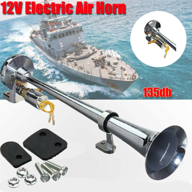 12 V/24 V Electric Air Horn 139Db Szuper Hangos 18 Hüvelykes Autó Sziréna Szivattyú Hangos Légszarvú Autó Motorkerékpár Teherautó Van Lorry Hajóhoz