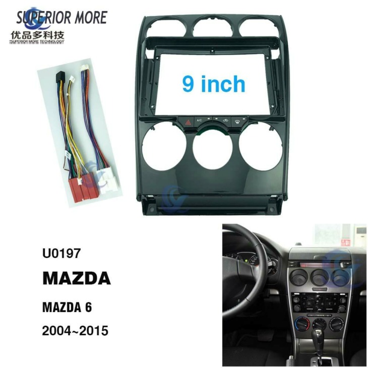 2 Din 9 Hüvelykes Autó Rádiófasiák A Mazda 6 2004-2015 Műszerfal Keret Telepítéséhez Dvd Gps Mp5 Android Multimedia Player