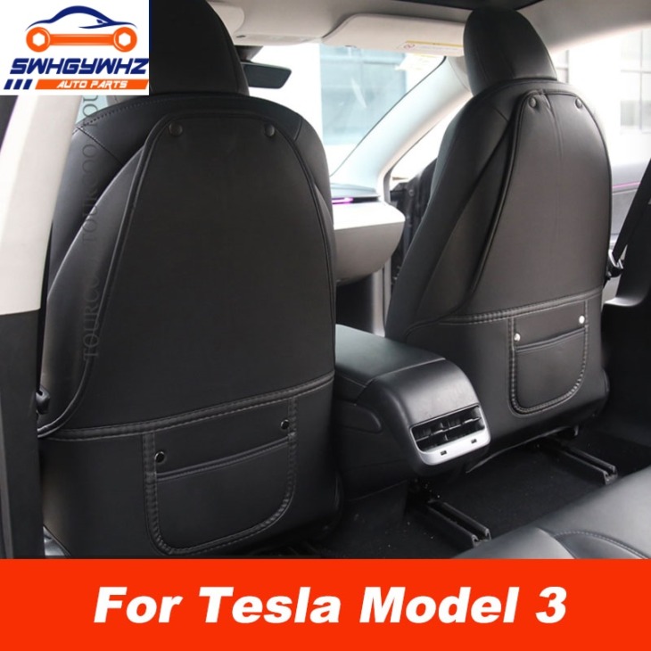 Autóülés Hátsó Hátsó Kick -Pad -Védelmezője A Tesla 3. Modellhez Autó Stílusmódosítási Gyerek Piszkos Bőrvédő